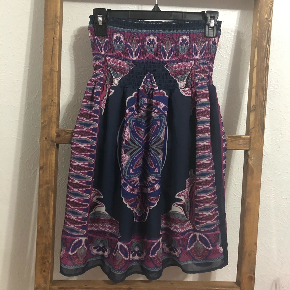 rue 21 pattered strapless dress